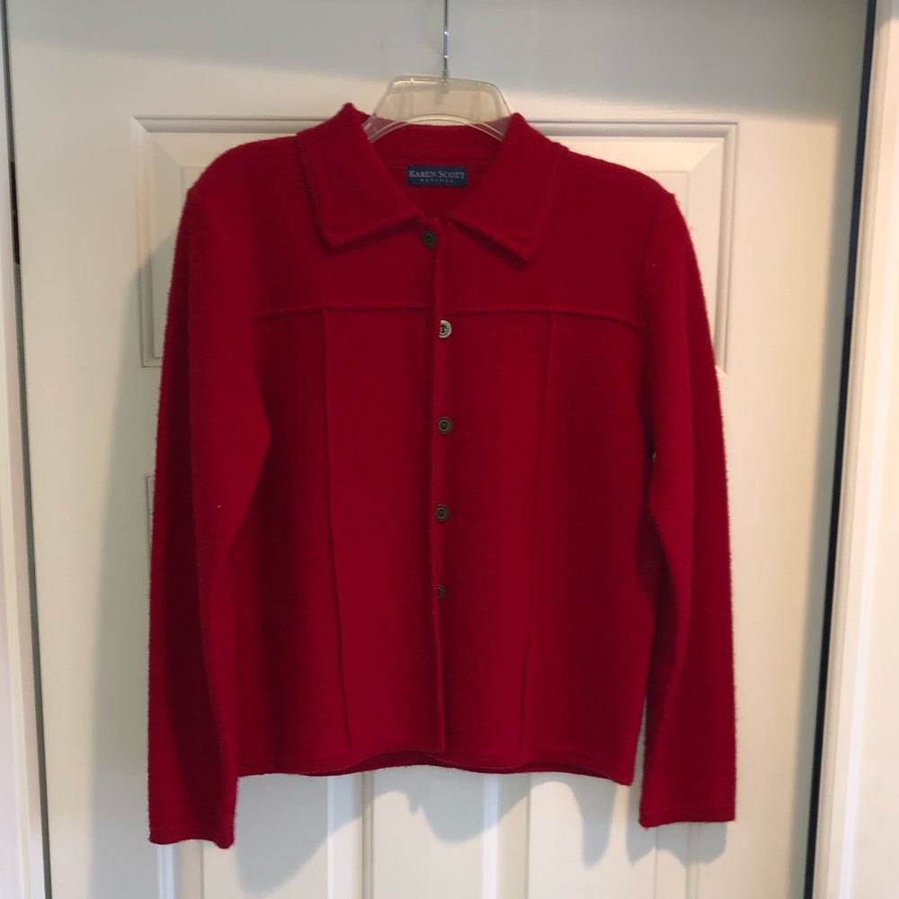 Karen Scott Wool Cardigan